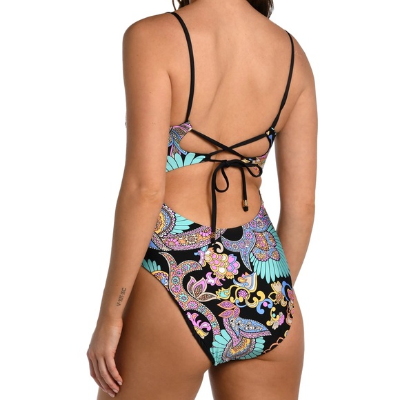 Sunshine 79 Paisley Patchwork Reversible Bandeau One Piece Swimsuit - Picture 2 of 16
